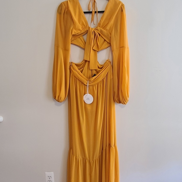 Dresses | New Yellow Gold Cutout Maxi Dress | Poshmark